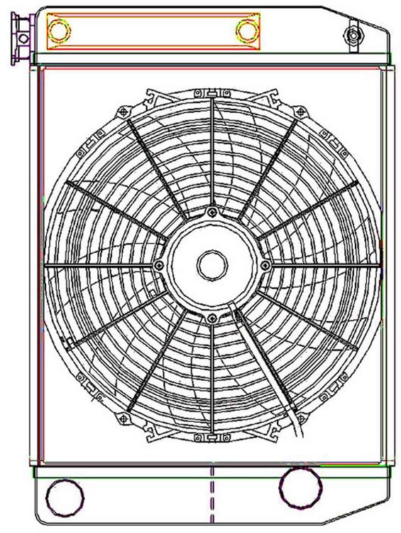 ClassicCool ComboUnit Universal Fit Radiator and Fan Dual Pass Crossflow Design 22" x 15.50" with Transmission Cooler