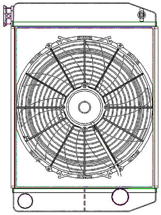 ClassicCool ComboUnit Universal Fit Radiator and Fan Dual Pass Crossflow Design 22" x 15.50" with Straight Outlet