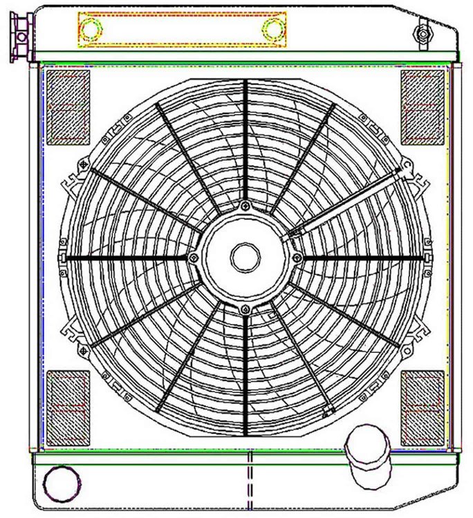 ClassicCool ComboUnit Universal Fit Radiator and Fan Dual Pass Crossflow Design 22" x 19" with Transmission Cooler
