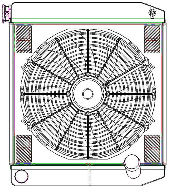 ClassicCool ComboUnit Universal Fit Radiator and Fan Dual Pass Crossflow Design 22" x 19" with No Options