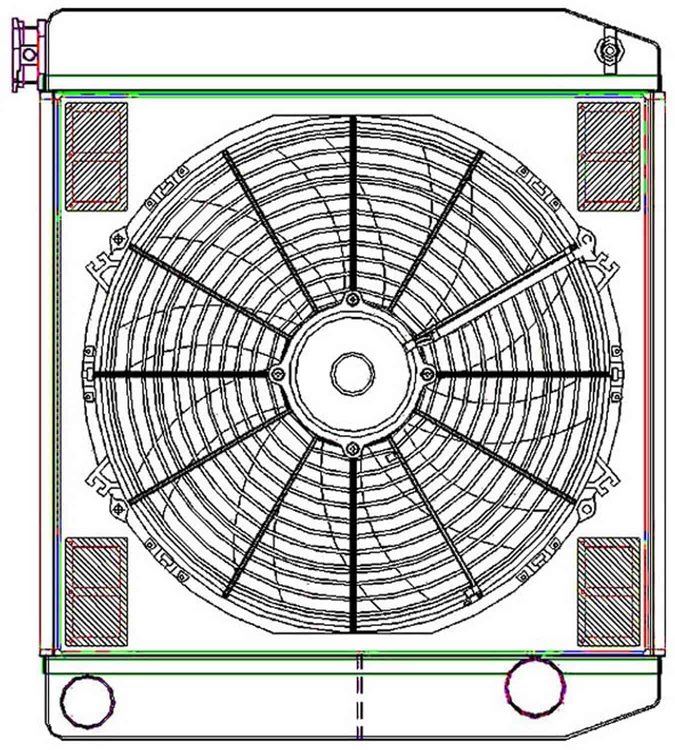 ClassicCool ComboUnit Universal Fit Radiator and Fan Dual Pass Crossflow Design 22" x 19" with Straight Outlet