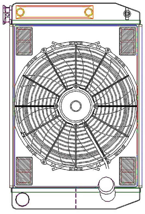ClassicCool ComboUnit Universal Fit Radiator and Fan Dual Pass Crossflow Design 24" x 15.50" with Transmission Cooler