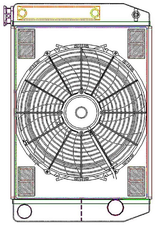 ClassicCool ComboUnit Universal Fit Radiator and Fan Dual Pass Crossflow Design 24" x 15.50" with Transmission Cooler