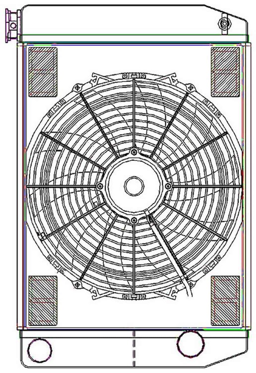 ClassicCool ComboUnit Universal Fit Radiator and Fan Dual Pass Crossflow Design 24" x 15.50" with Straight Outlet