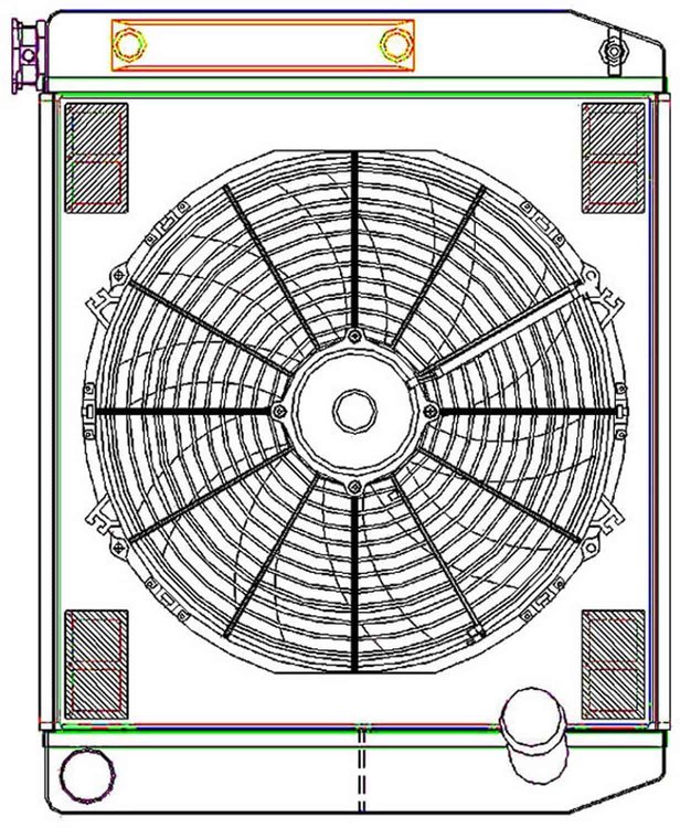 ClassicCool ComboUnit Universal Fit Radiator and Fan Dual Pass Crossflow Design 24" x 19" with Transmission Cooler