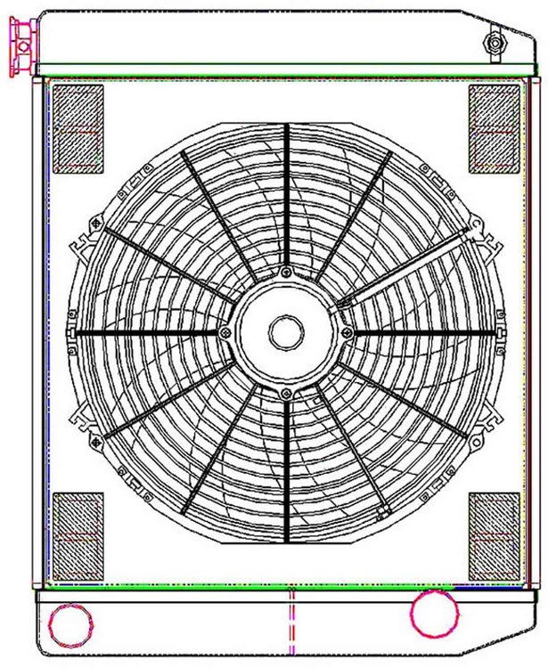 ClassicCool ComboUnit Universal Fit Radiator and Fan Dual Pass Crossflow Design 24" x 19" with Straight Outlet