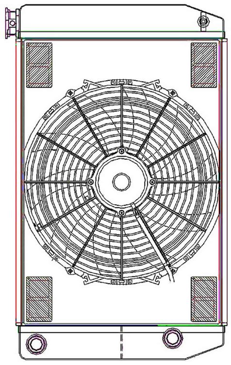 ClassicCool ComboUnit Universal Fit Radiator and Fan Dual Pass Crossflow Design 26" x 15.50" with 16AN Inlet/Outlet