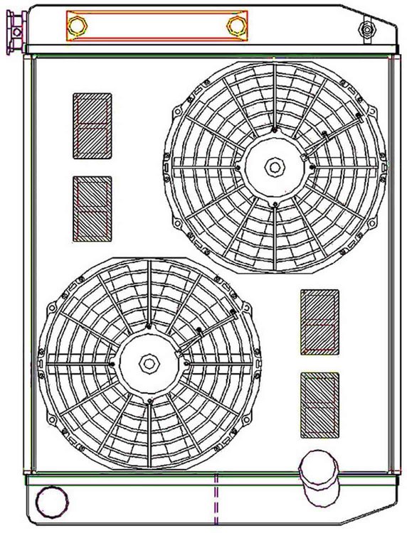 ClassicCool ComboUnit Universal Fit Radiator and Fan Dual Pass Crossflow Design 26" x 19" with Transmission Cooler