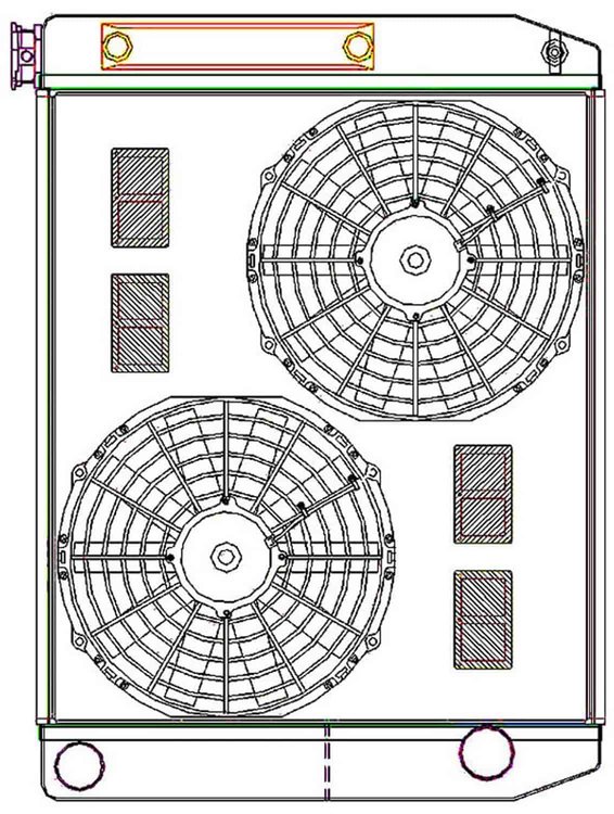 ClassicCool ComboUnit Universal Fit Radiator and Fan Dual Pass Crossflow Design 26" x 19" with Transmission Cooler
