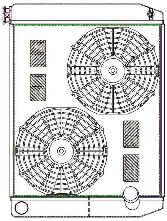 ClassicCool ComboUnit Universal Fit Radiator and Fan Dual Pass Crossflow Design 26" x 19" with No Options
