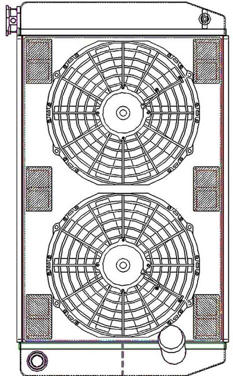 ClassicCool ComboUnit Universal Fit Radiator and Fan Dual Pass Crossflow Design 27.50" x 15.50" with 16AN Inlet
