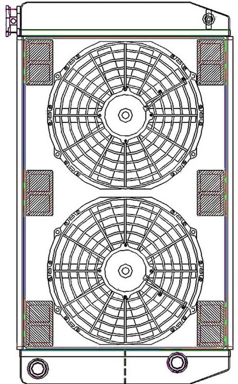 ClassicCool ComboUnit Universal Fit Radiator and Fan Dual Pass Crossflow Design 27.50" x 15.50" with 16AN Inlet/Outlet
