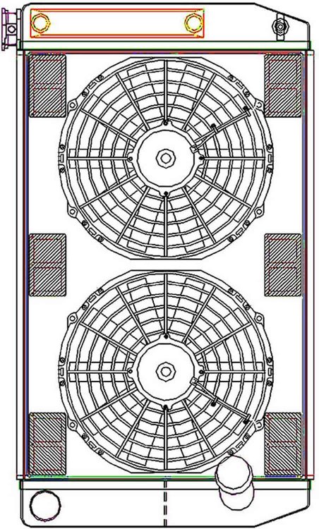 ClassicCool ComboUnit Universal Fit Radiator and Fan Dual Pass Crossflow Design 27.50" x 15.50" with Transmission Cooler
