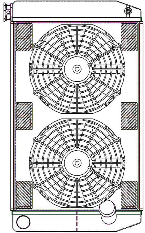 ClassicCool ComboUnit Universal Fit Radiator and Fan Dual Pass Crossflow Design 27.50" x 15.50" with No Options