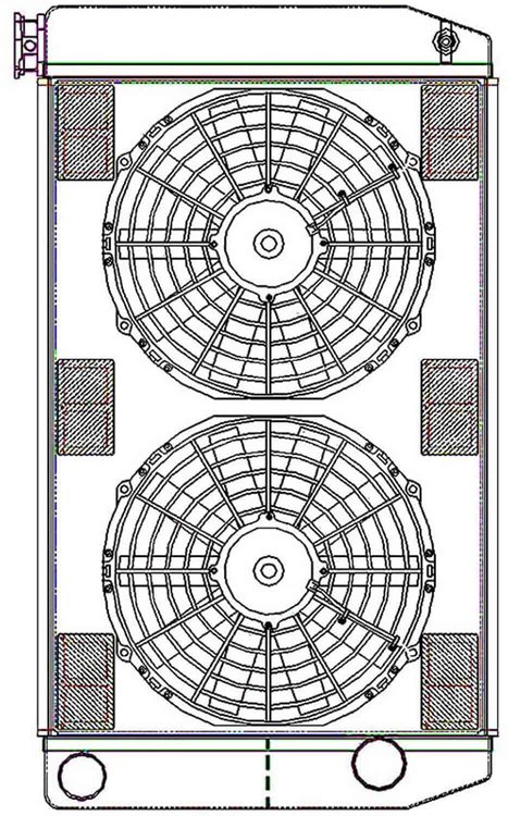 ClassicCool ComboUnit Universal Fit Radiator and Fan Dual Pass Crossflow Design 27.50" x 15.50" with Straight Outlet