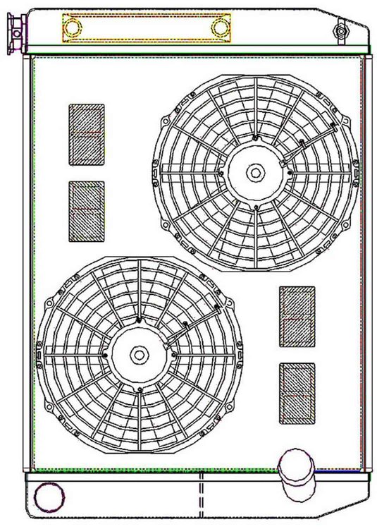 ClassicCool ComboUnit Universal Fit Radiator and Fan Dual Pass Crossflow Design 27.50" x 19" with Transmission Cooler