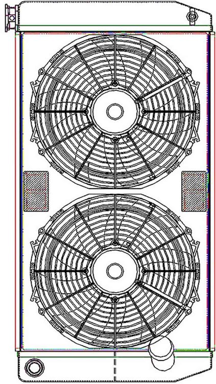 ClassicCool ClassicCool ComboUnit Universal Fit Radiator and Fan Dual Pass Crossflow Design 31" x 15.50" with 16AN Inlet