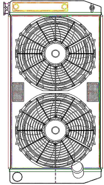 ClassicCool ComboUnit Universal Fit Radiator and Fan Dual Pass Crossflow Design 31" x 15.50" with Transmission Cooler