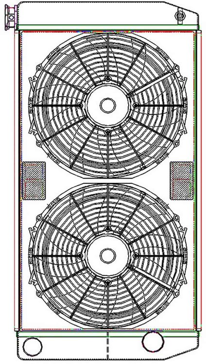 ClassicCool ComboUnit Universal Fit Radiator and Fan Dual Pass Crossflow Design 31" x 15.50" with Straight Outlet