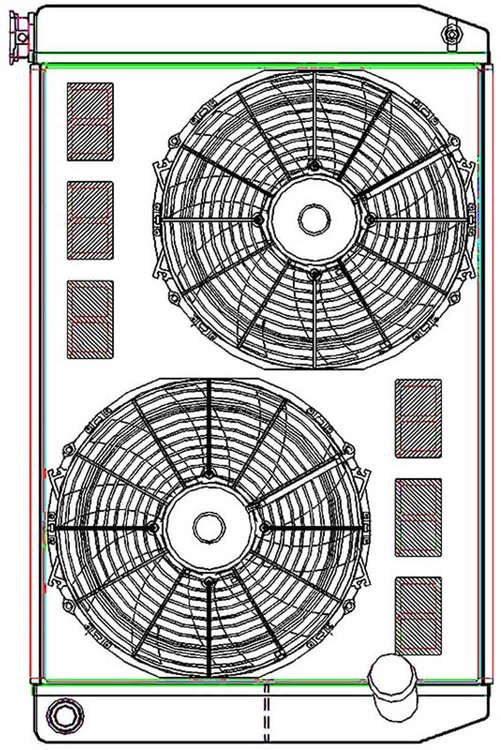 ClassicCool ClassicCool ComboUnit Universal Fit Radiator and Fan Dual Pass Crossflow Design 31" x 19" with 16AN Inlet