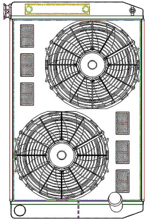 ClassicCool ComboUnit Universal Fit Radiator and Fan Dual Pass Crossflow Design 31" x 19" with Transmission Cooler