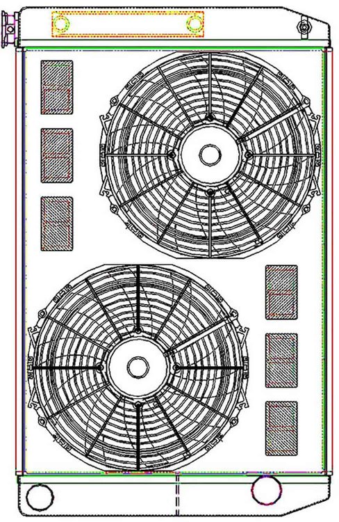 ClassicCool ComboUnit Universal Fit Radiator and Fan Dual Pass Crossflow Design 31" x 19" with Transmission Cooler