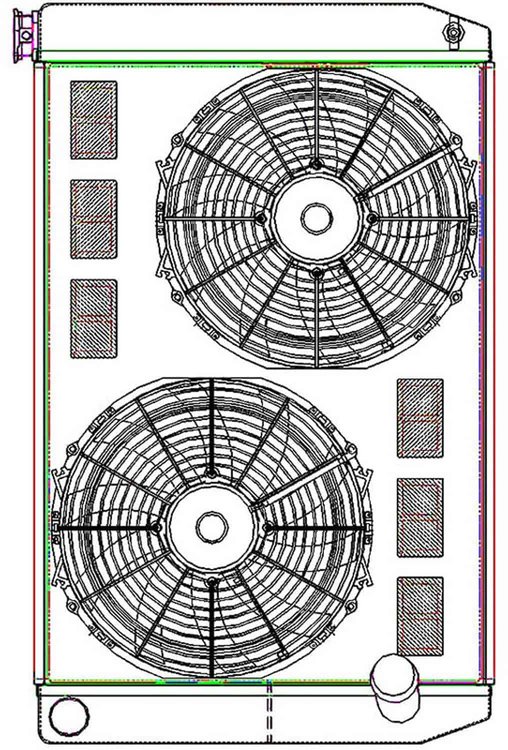 ClassicCool ComboUnit Universal Fit Radiator and Fan Dual Pass Crossflow Design 31" x 19" with No Options