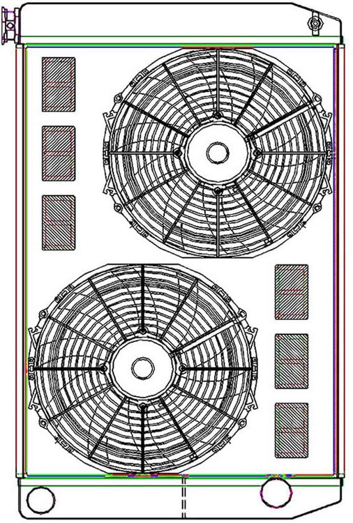 ClassicCool ComboUnit Universal Fit Radiator and Fan Dual Pass Crossflow Design 31" x 19" with Straight Outlet