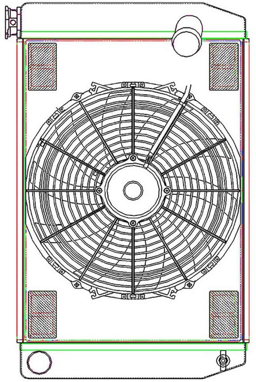 MegaCool ComboUnit Universal Fit Radiator and Fan Single Pass Crossflow Design 26" x 15.50" with No Options