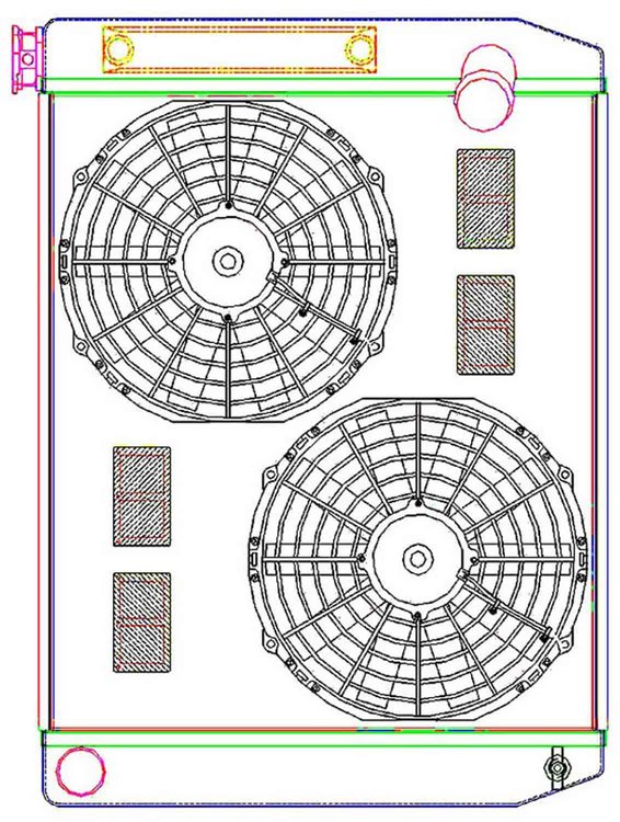 MegaCool ComboUnit Universal Fit Radiator and Fan Single Pass Crossflow Design 26" x 19" with Transmission Cooler