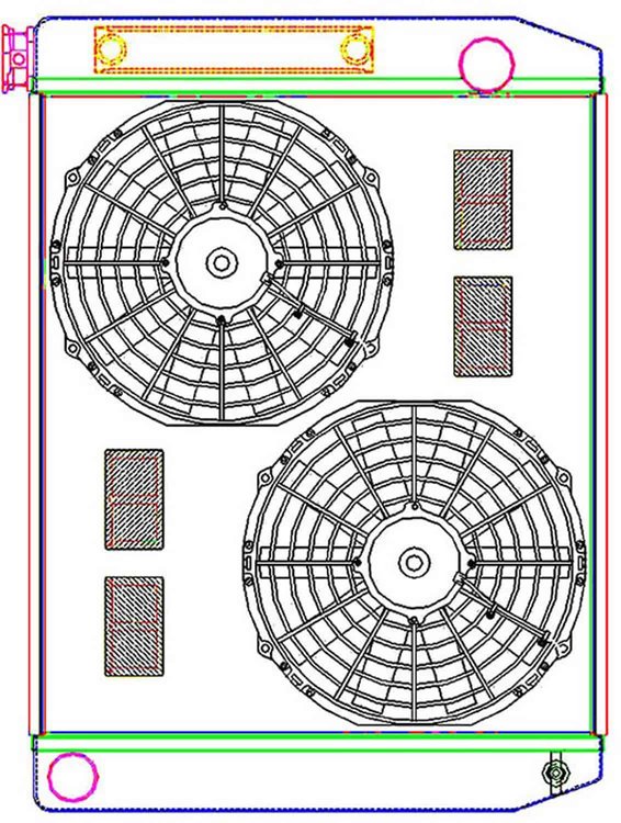 MegaCool ComboUnit Universal Fit Radiator and Fan Single Pass Crossflow Design 26" x 19" with Transmission Cooler