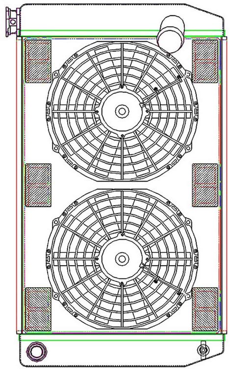 MegaCool ComboUnit Universal Fit Radiator and Fan Single Pass Crossflow Design 27.50" x 15.50" with 16AN Inlet