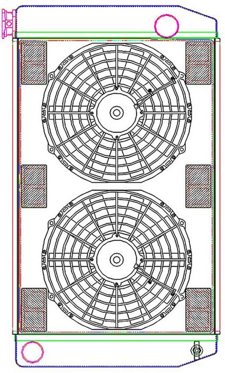 MegaCool ComboUnit Universal Fit Radiator and Fan Single Pass Crossflow Design 27.50" x 15.50" with Straight Outlet