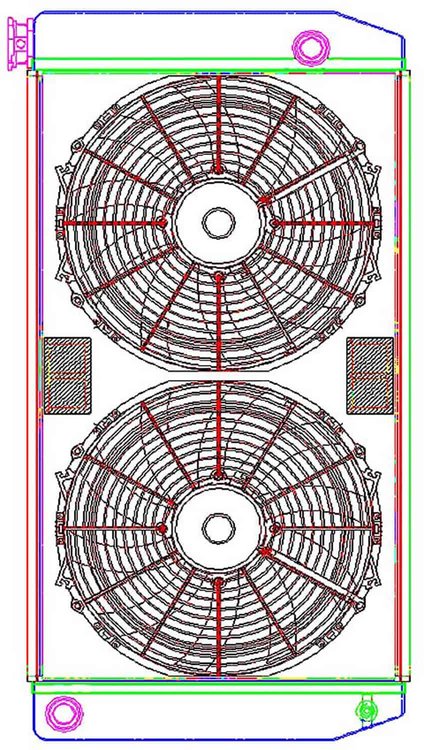 MegaCool ComboUnit Universal Fit Radiator and Fan Single Pass Crossflow Design 31" x 15.50" with 16AN Inlet/Outlet