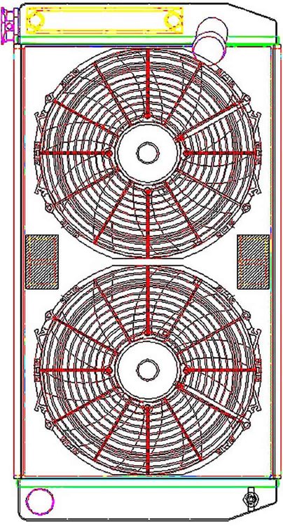 MegaCool ComboUnit Universal Fit Radiator and Fan Single Pass Crossflow Design 31" x 15.50" with Transmission Cooler