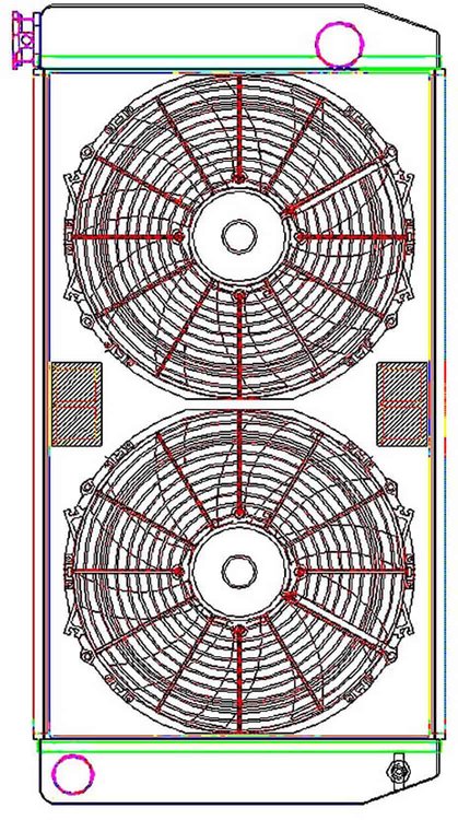 MegaCool ComboUnit Universal Fit Radiator and Fan Single Pass Crossflow Design 31" x 15.50" with Straight Outlet
