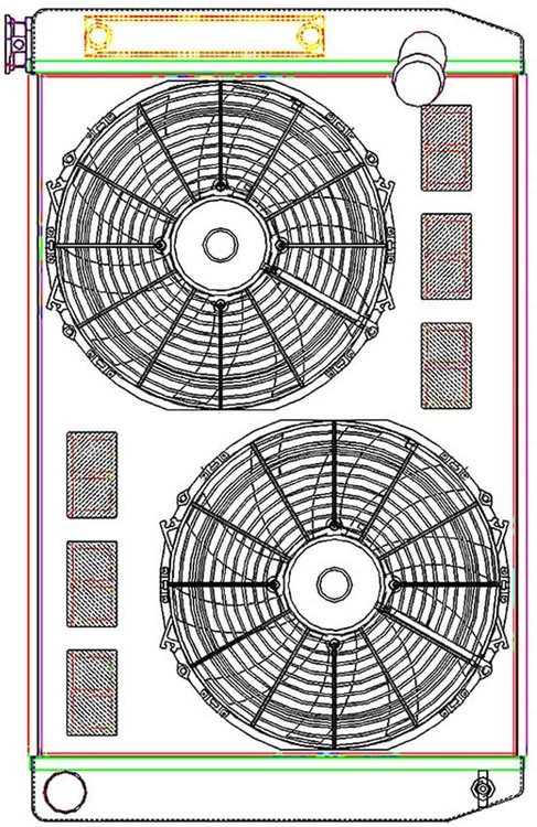 MegaCool ComboUnit Universal Fit Radiator and Fan Single Pass Crossflow Design 31" x 19" with Transmission Cooler