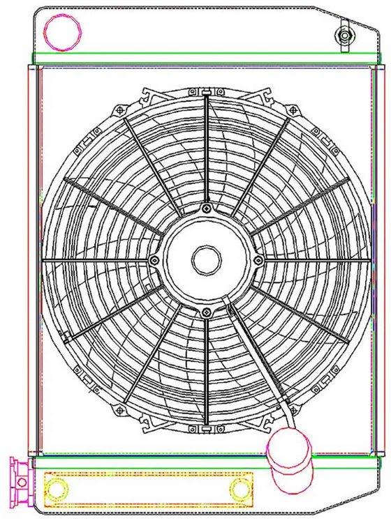 MegaCool ComboUnit Universal Fit Radiator and Fan Single Pass Crossflow Design 22" x 15.50" with Transmission Cooler
