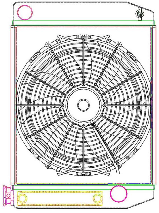 MegaCool ComboUnit Universal Fit Radiator and Fan Single Pass Crossflow Design 22" x 15.50" with Transmission Cooler