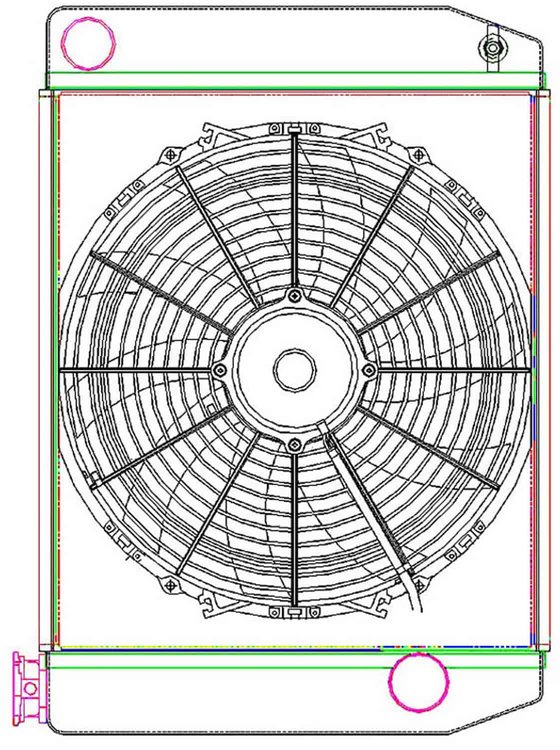 MegaCool ComboUnit Universal Fit Radiator and Fan Single Pass Crossflow Design 22" x 15.50" with Straight Outlet