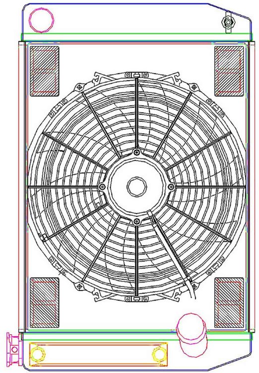 MegaCool ComboUnit Universal Fit Radiator and Fan Single Pass Crossflow Design 24" x 15.50" with Transmission Cooler