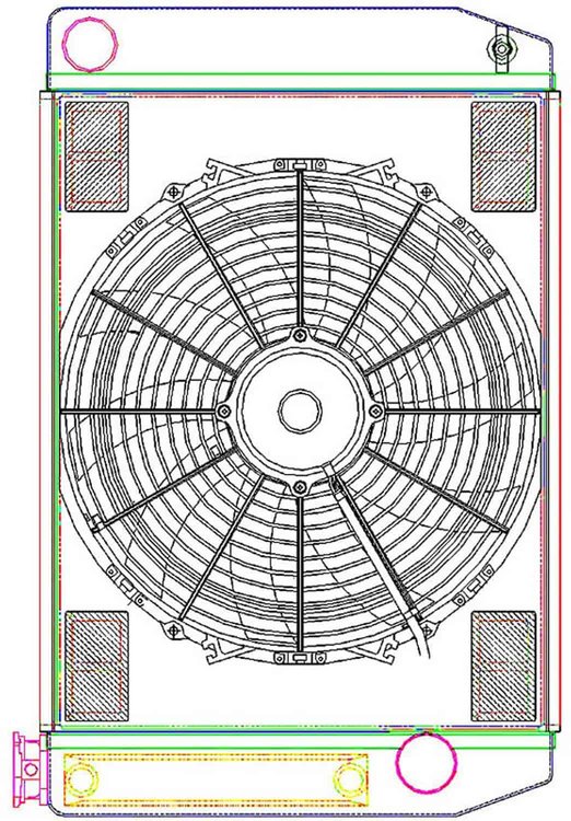 MegaCool ComboUnit Universal Fit Radiator and Fan Single Pass Crossflow Design 24" x 15.50" with Transmission Cooler