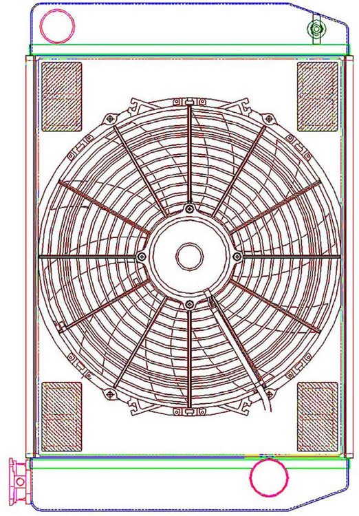MegaCool ComboUnit Universal Fit Radiator and Fan Single Pass Crossflow Design 24" x 15.50" with Straight Outlet