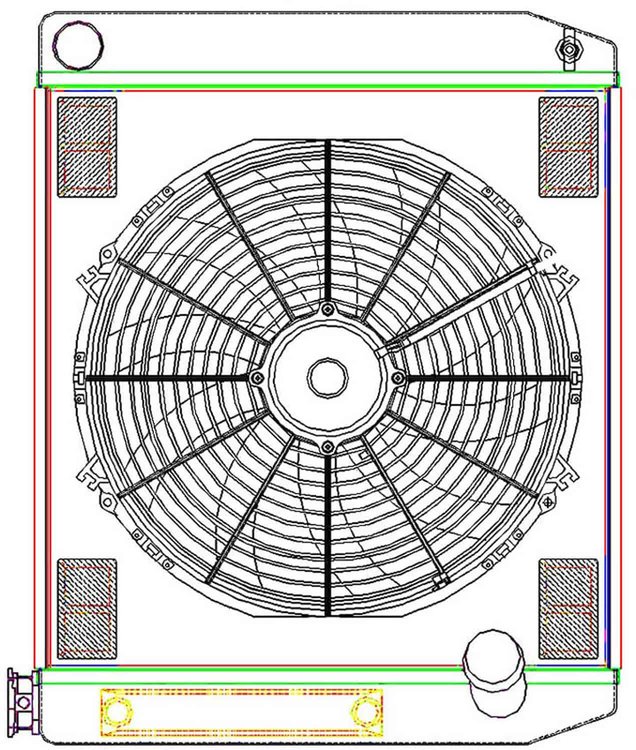 MegaCool ComboUnit Universal Fit Radiator and Fan Single Pass Crossflow Design 24" x 19" with Transmission Cooler