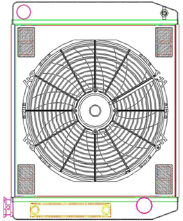 MegaCool ComboUnit Universal Fit Radiator and Fan Single Pass Crossflow Design 24" x 19" with Transmission Cooler
