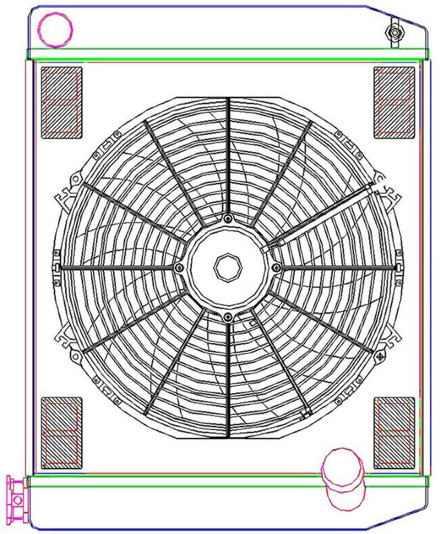MegaCool ComboUnit Universal Fit Radiator and Fan Single Pass Crossflow Design 24" x 19" with No Options