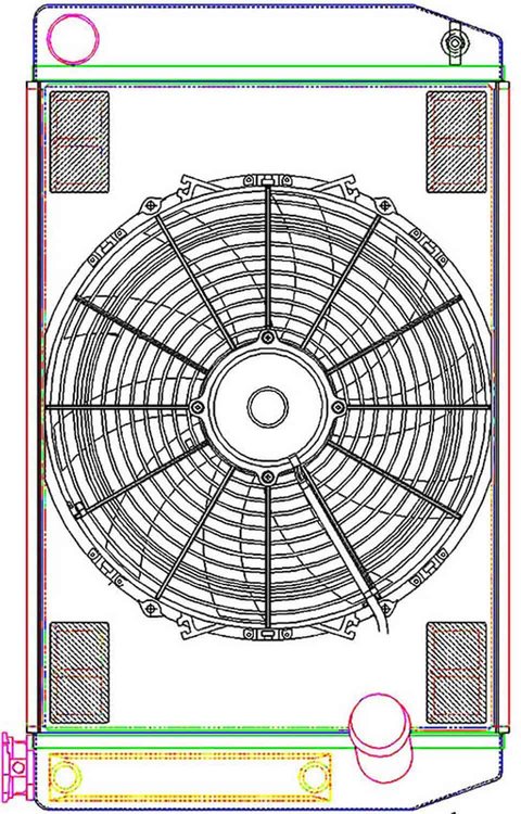 MegaCool ComboUnit Universal Fit Radiator and Fan Single Pass Crossflow Design 26" x 15.50" with Transmission Cooler