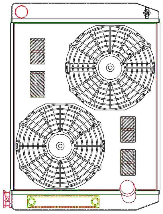 MegaCool ComboUnit Universal Fit Radiator and Fan Single Pass Crossflow Design 26" x 19" with Transmission Cooler