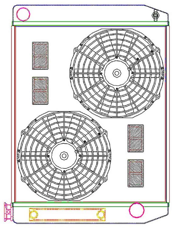 MegaCool ComboUnit Universal Fit Radiator and Fan Single Pass Crossflow Design 26" x 19" with Transmission Cooler