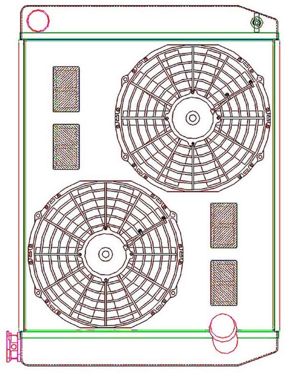 MegaCool ComboUnit Universal Fit Radiator and Fan Single Pass Crossflow Design 26" x 19" with No Options